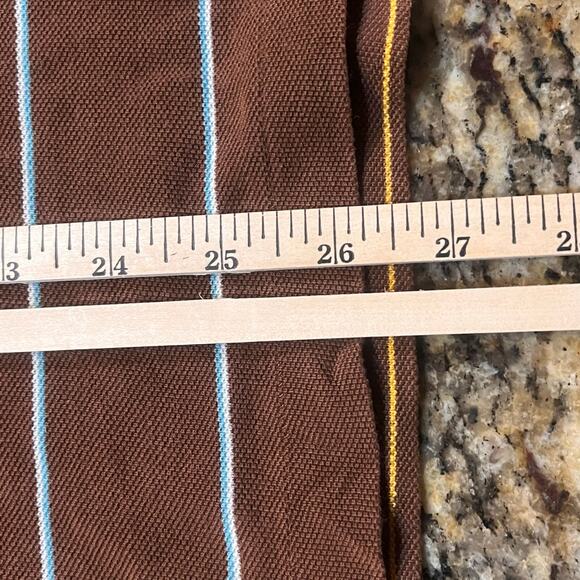 Vintage Hollister Polo Mens Large Brown Striped Slim Y2K 2000s Preppy Skater - Picture 4 of 5